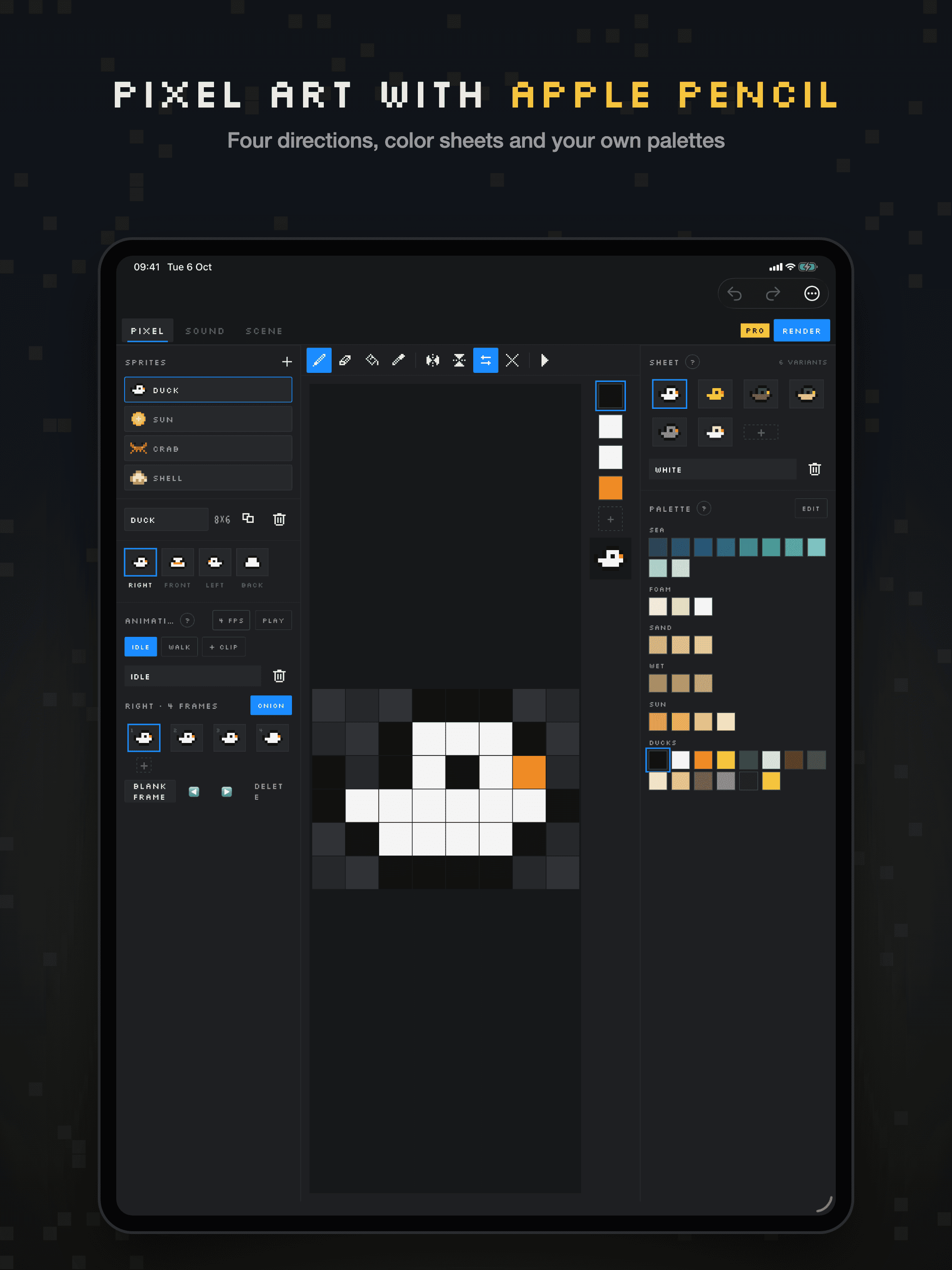 Quaxel pixel editor on iPad
